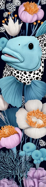 Free printable fish bookmark featuring funny fish bookmark